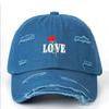 Casual Cotton 6-Panel Baseball Cap Embroidered Rose Love Design New Spring Summer Collection Curved Brim Dad Cap for Men Women