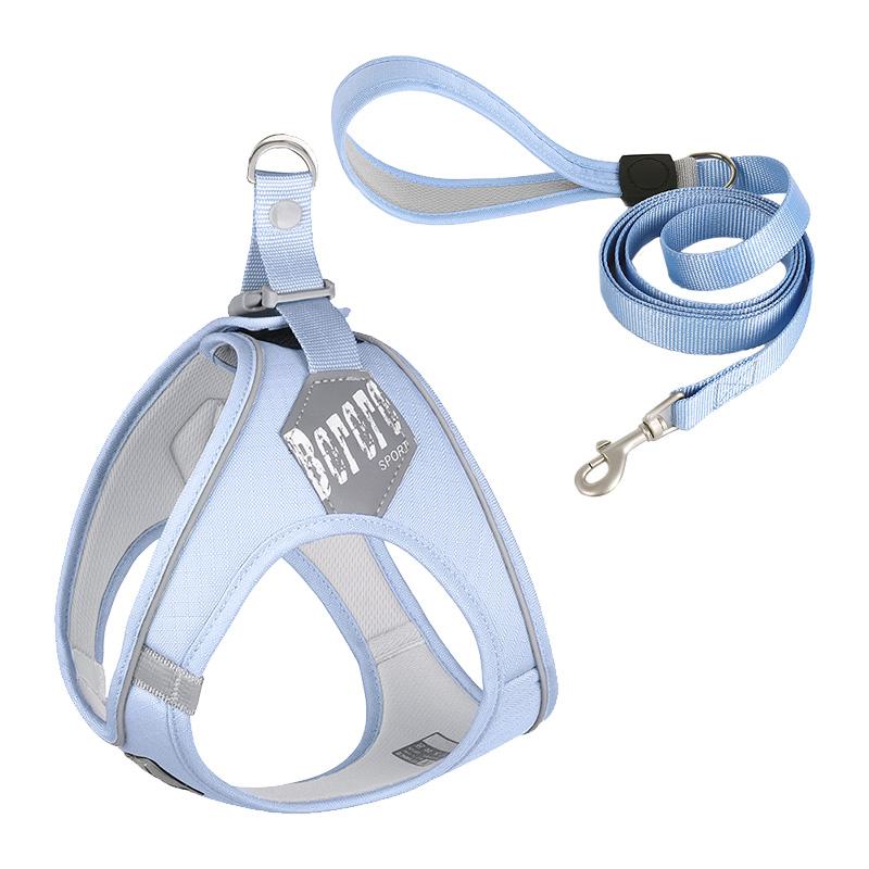 Zestaw uprzęży i ​​smyczy dla psa Regulowany, nie ciągnący, miękka kamizelka dla zwierzęcia Mocna, trwała smycz odblaskowa dla małych średnich psów