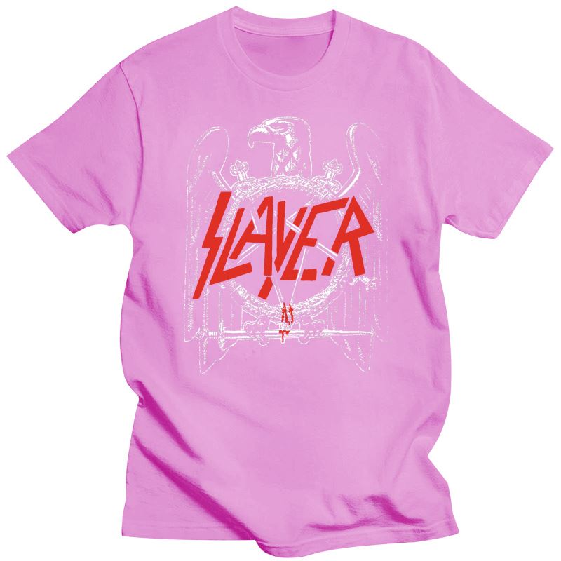 2023 Slayer Unisex'S Black Eagle T-skjorte Unisex kvinner Medium Black T-skjorte 2Xl 3Xl 4Xl 5Xl 100% bomull T-skjorte