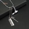 Diahy Unisex Hair Dryer Scissors Comb Pendant Chain Necklace Barber Kit Hairdresser Gift Acc