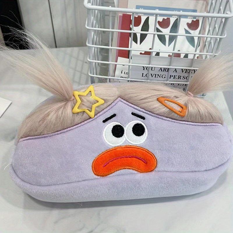 Funny Big Capacity Plush Pencil Bag Creative Cartoon Big Mouth Girl Pens Storage Case Portable School Stationery Gift