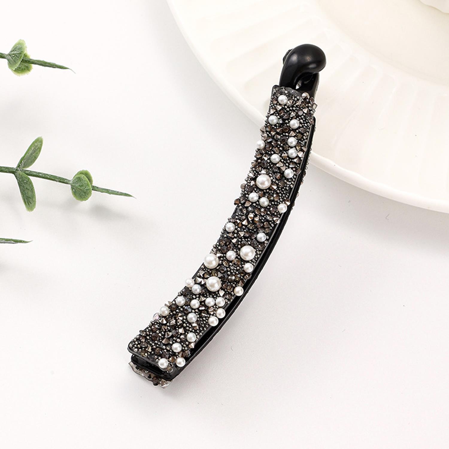 

Стразы Жемчуг Заколка-банан для волос в форме рыбки Зажим для хвоста для женщин Заколки Зажим для волос Барретты Аксессуары для волос