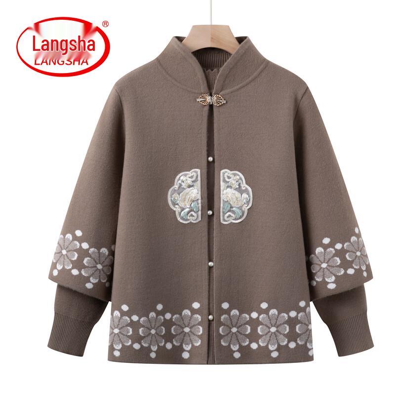 

LangSha New Chinese Style Knitted Two-Piece Set for Moms 3XL