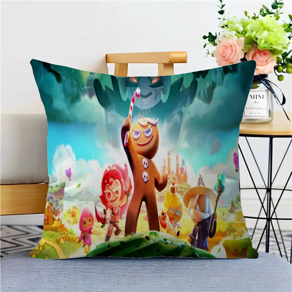 Cute C-Cookie Run Kingdom-S Anime Pillow Cushion Cover Pillowcase Living Room Sofa Home Decor Customized