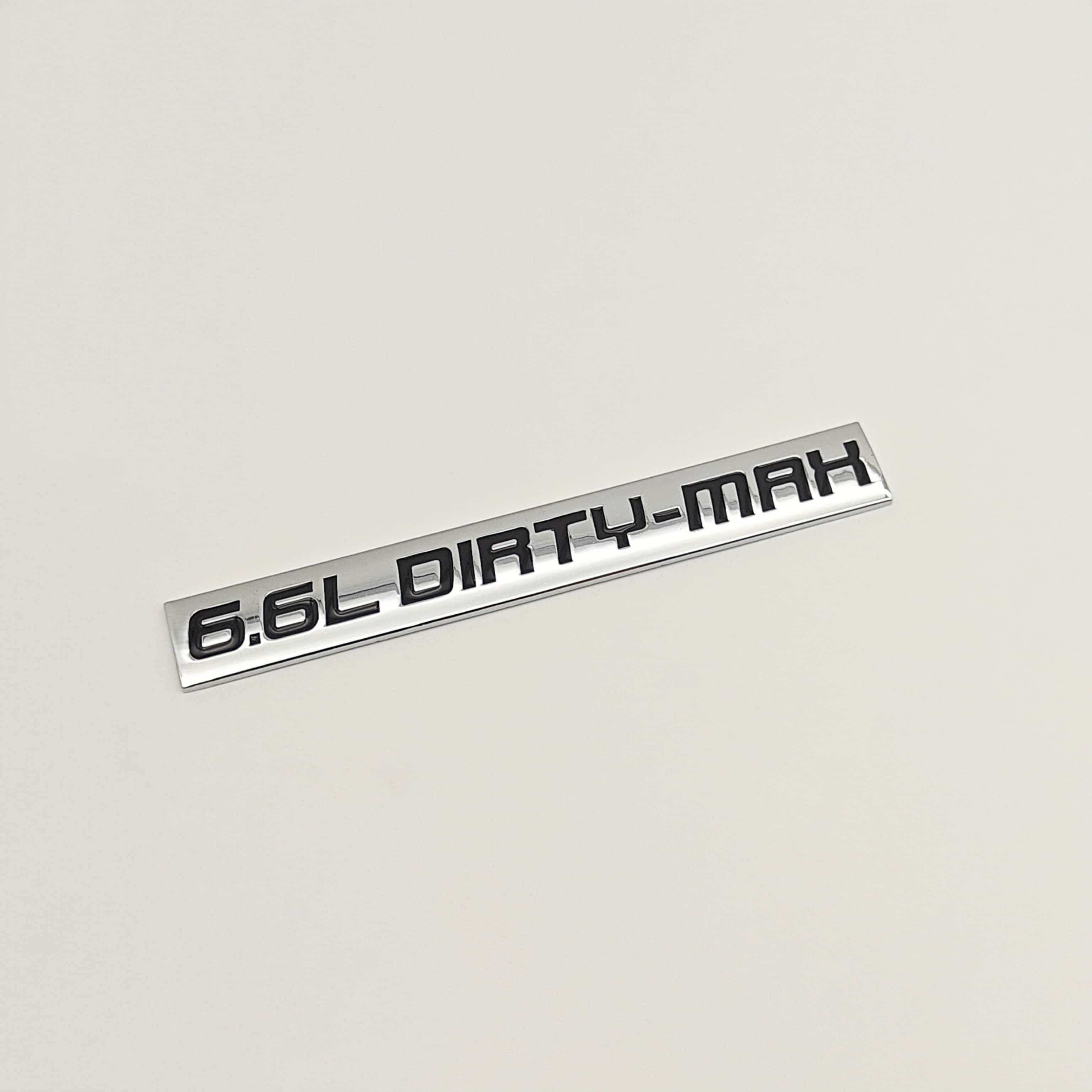 

Car Styling 3D 6.6L Dirty-max Engine Metal Alloy Adhesive Emblem Rear Trunk Badge Fender Sticker Car Body Decal Auto Accessory чёрный