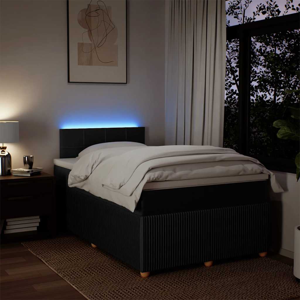 Vidaxl Continental Bed With Mattress, Black, Fabric, 120X200 Cm