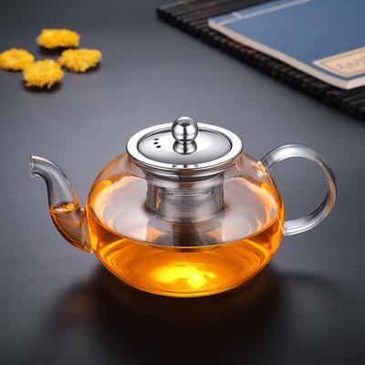 Glass Teapot High Temperature Resistant Thickened Brewing Teapot Kettle Household Stainless Steel Filter Flower Teapot Set