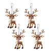 2D Flat Acrylic Elk Pendant Cartoon Deer Car Rearview Mirror Charm Christmas Tree Hanging Decoration for Auto Interior Accessories Holiday Window Wall