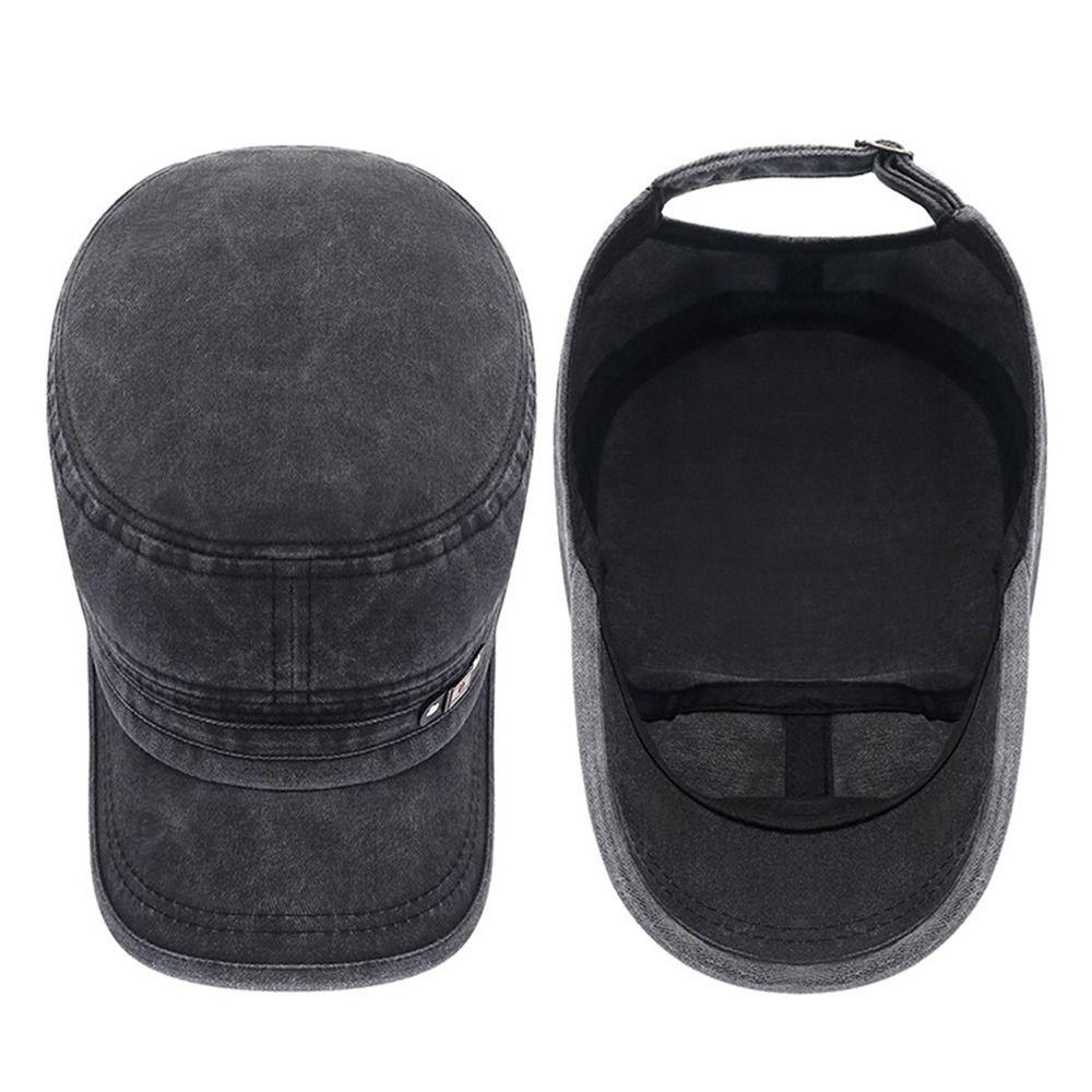 

Breathable Cadet Hat Anti-UV Flat Top Cap Spring Summer Baseball Cap Men