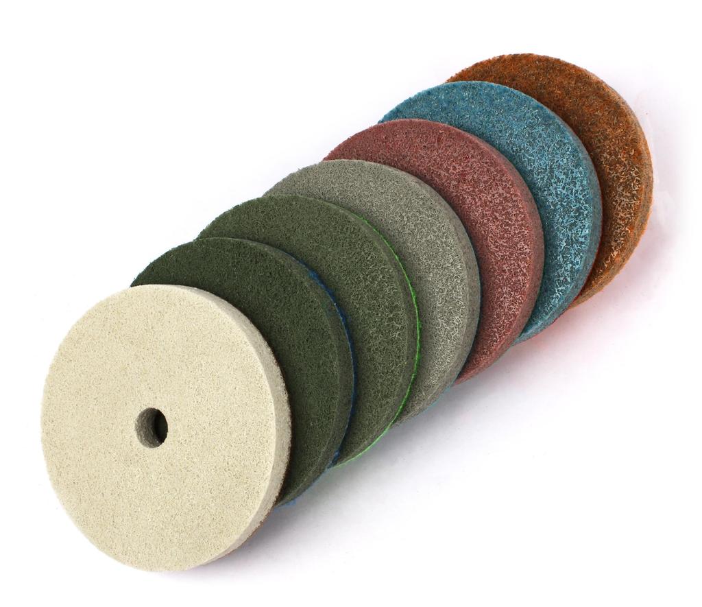Z-LION 7-Piece Diamond Sponge Polishing Pads, Wet Buffing Pads, Hoop & Loop Buffing Wheels for Grinders, Clean Granite and Marble (4-inch)
