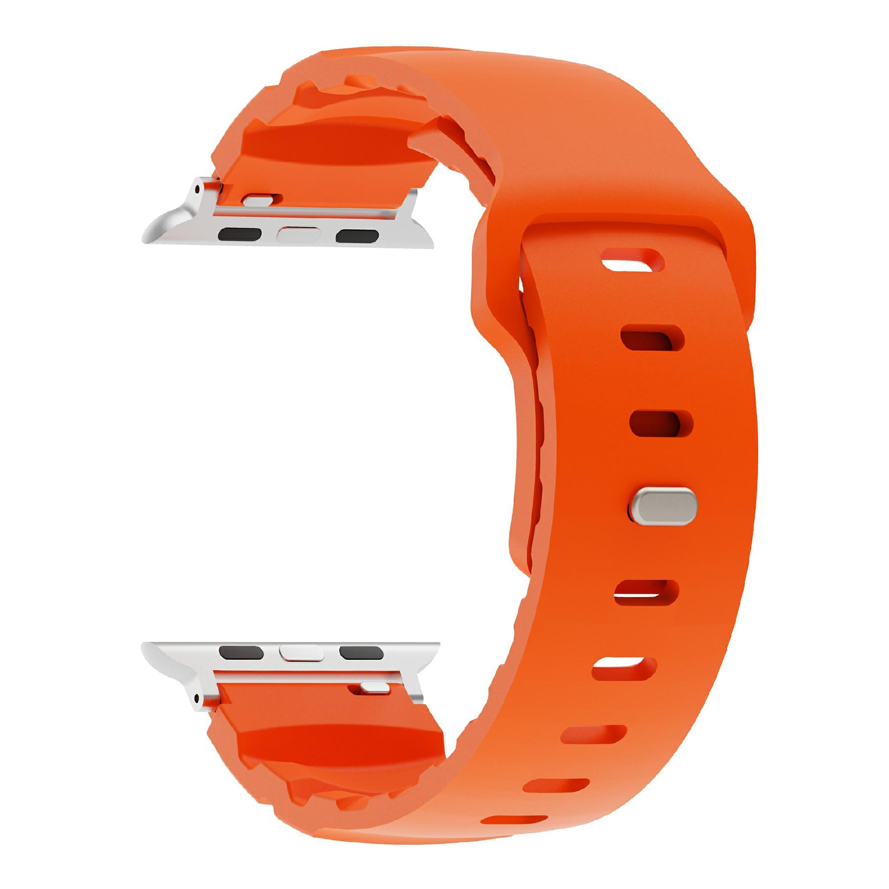 

Fluorubber Strap for Apple Watch Series 10 Ultra 9 8 7 SE 6 5 4 3 2 1 46mm 49mm 45mm 44mm 42mm Adjustable Watch Band Orange