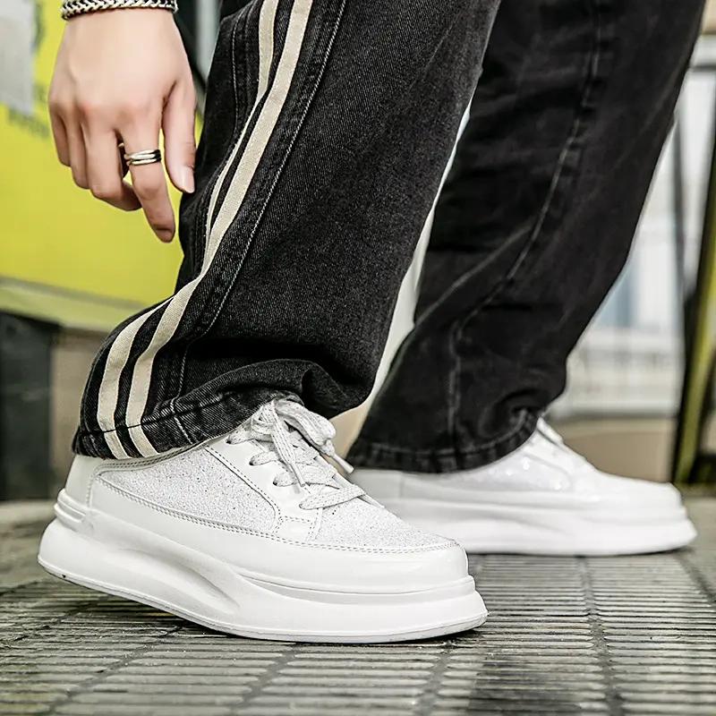 Mode Herren Plateau Vulkanisierte Schuhe Neue Mode Erhöhte Dicke Sohle Atmungsaktiv Lässig Verschleißfest Lässige Sportschuhe für Herren