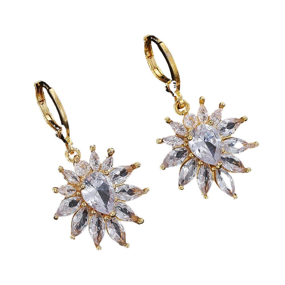 Modische und exquisite Sonnenblumen-Ohrringe für Damen, schlicht und exquisit, Nischen-Ohrringe