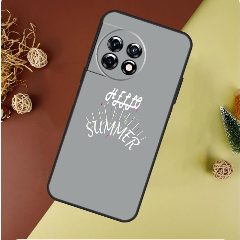 Hello Summer Flowers For OnePlus Nord CE 4 3 2 Lite N20 N30 9 10 Pro 8T 9RT 10T 10R 13R 12R 11 12 13 Phone Case