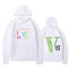 Vlone Letter Autumn/Winter Fleece Hip Hop Hoodie - Unisex, Loose Fit with Big V Back Design