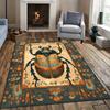 Vintage Beetle Design Rug for Boho Interiors | Floral Patterned Area Rugs | Unique Living Room Decor Skid resistant carpet