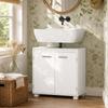 Vanity Unit, Modern Free-standing Bathroom Furniture with U-shaped Cutout, Adjustable Shelf, White