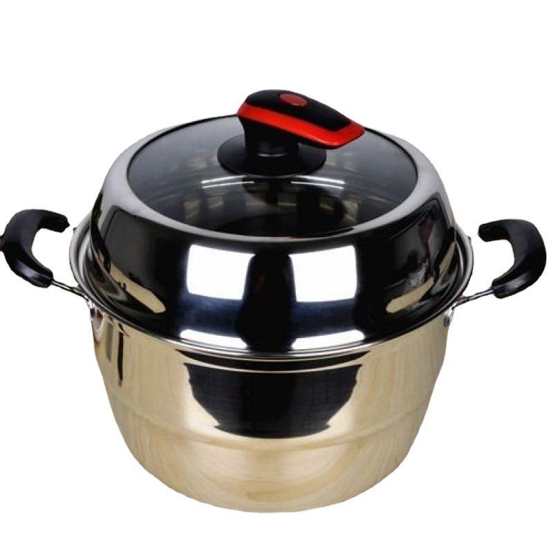 Heightened Stainless Steel Glass Pot Lid with Stand