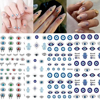 Accesorios para Manicura Decoraciones DIY para Uñas Pegatinas Azules Ojo para Uñas Calcomanías 3D Ojo para Uñas