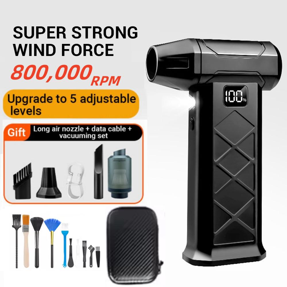 Super Power Violent Fan 800000RPM Powerful Air Blower Dust Cleaner Type-C Charging Strong Winds 55m/s Brushless Turbo Jet Blower