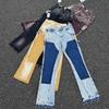 GLYDE Jeans a zampa rétro macchiati di inchiostro e sporchi Jeans lavati dritti casual Pantaloni in denim