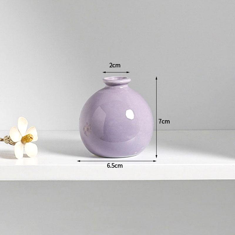 Mini Ceramic Flower Vase Aesthetic Hydroponic Plant Vases Flower Arrangement Pot Room Decor Nordic Home Desktop Ornament Florero