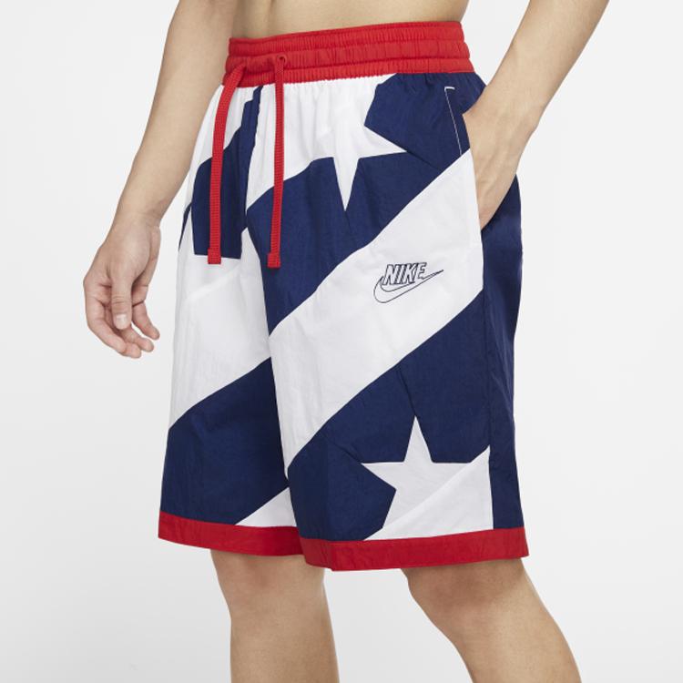Nike Quick-Dry Flag Shorts Men Bottoms Blue White CK6312-492