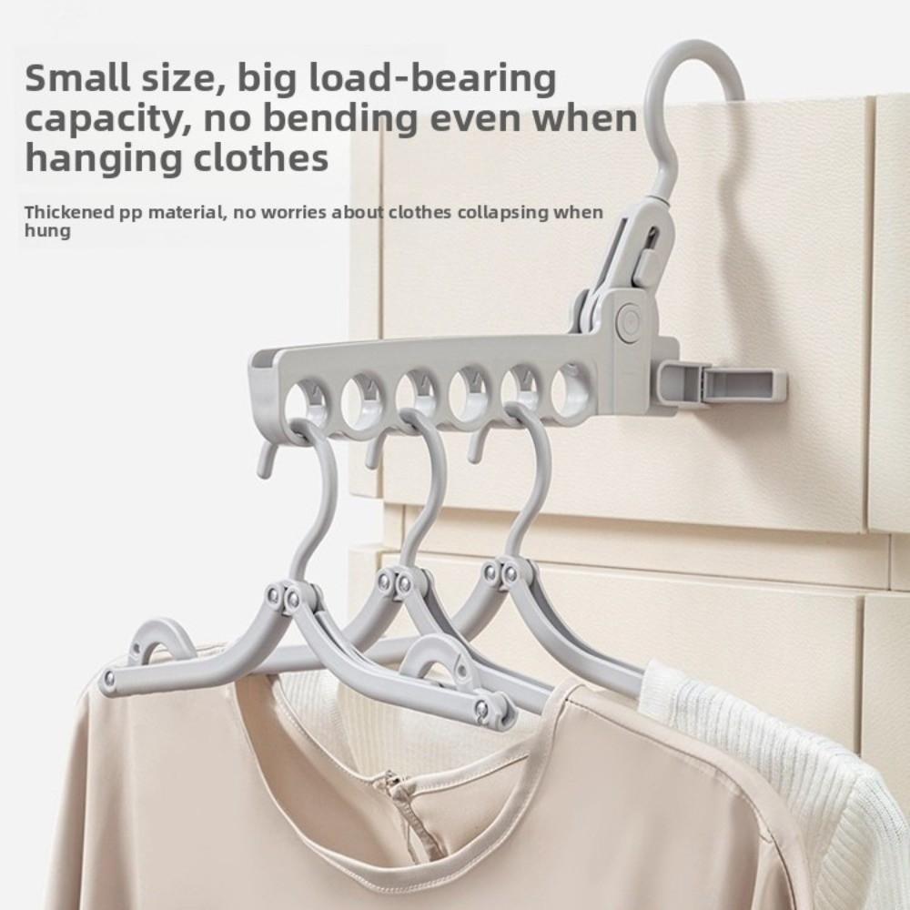 New 6 Hole Clothes Hanger Foldable Plastic Clothing Organizer Lightweight Space Saving Jacket Drying Rack for Outdoor Travel