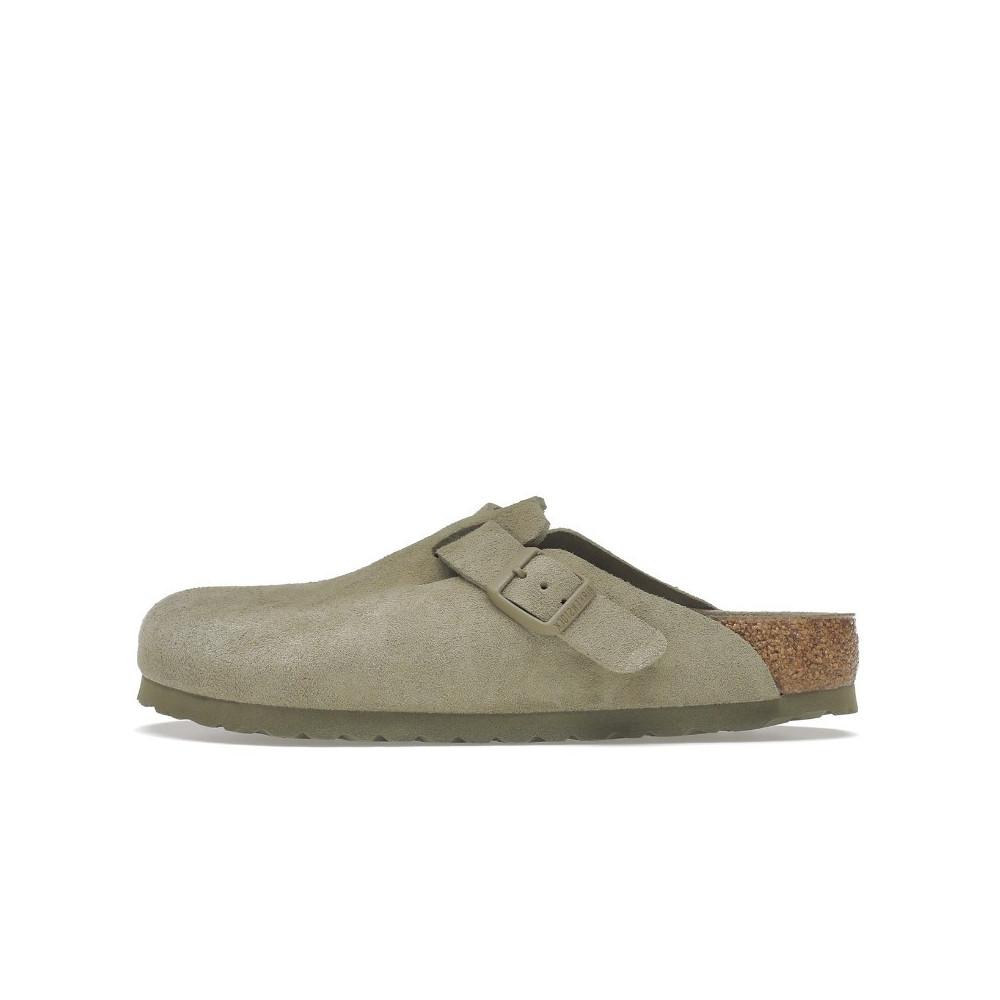 Birkenstock Boston Soft Footbed Suede Faded Khaki