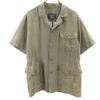 Burberrys 90s Linen Old Short Sleeve Military Shirt L Olive Men's Used