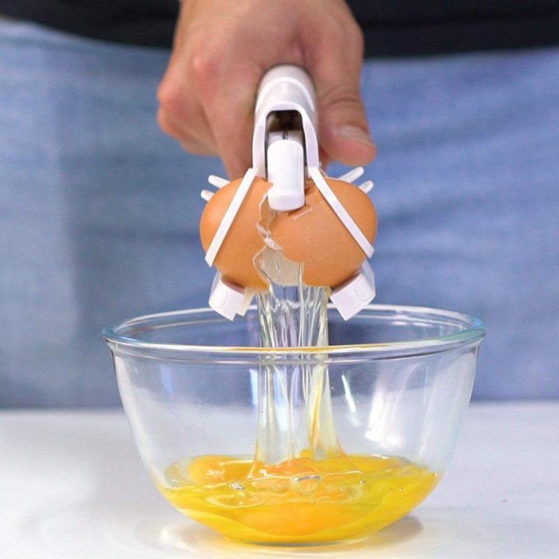 Portable Manual Egg Breaker Shell Separator Heavy-Duty Stainless Steel Handheld Cracker with Ergonomic Handle
