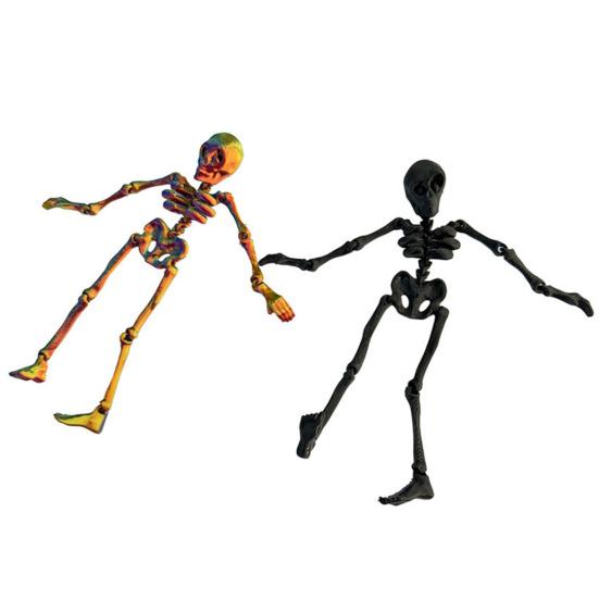 5Pcs 3D Printed Skeleton Refrigerator Magnet Poseable Skeleton Figurine with Movable Joints Halloween Gothic Skeleton Fridge Magnetic Decoration