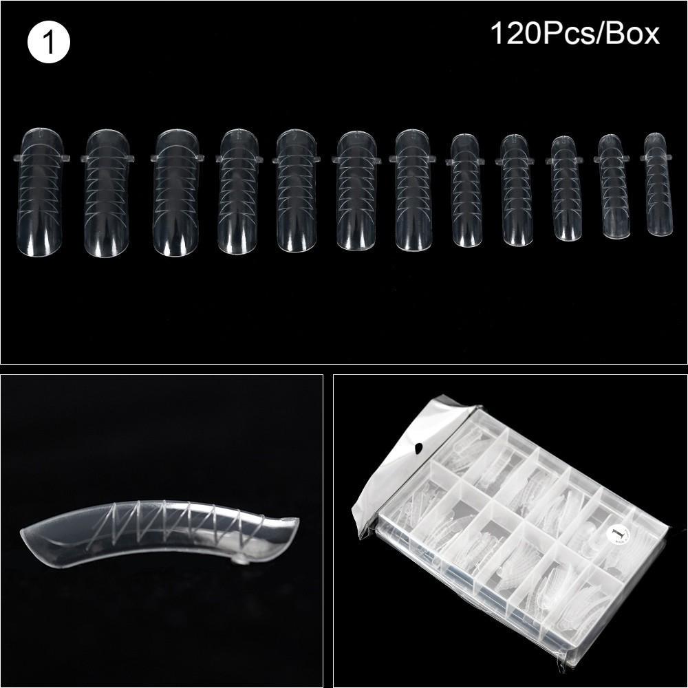 kads 120 ks Nástavce na nehty pro rychlou tvorbu plísní Dvojité umělé nehty Opakovaně použitelné čiré nástroje na manikúru pro prodloužení Poly Nail Gel Nail Art