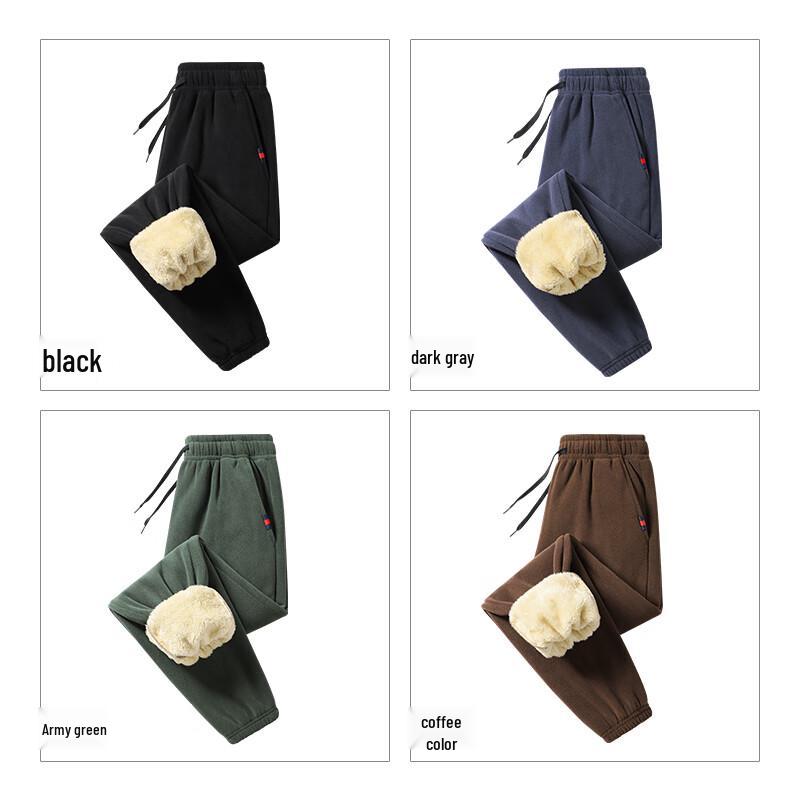 JEANSWEST Men's Winter Warm Lamb Fleece Lined Jogger Pants