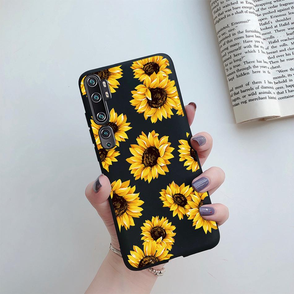 Love Heart Sunflower Case for Xiaomi Mi Note 10 Pro Case Bumper Silicone Back Cover for Xiomi Xiaomi Mi Note 10 Note10 Pro Case