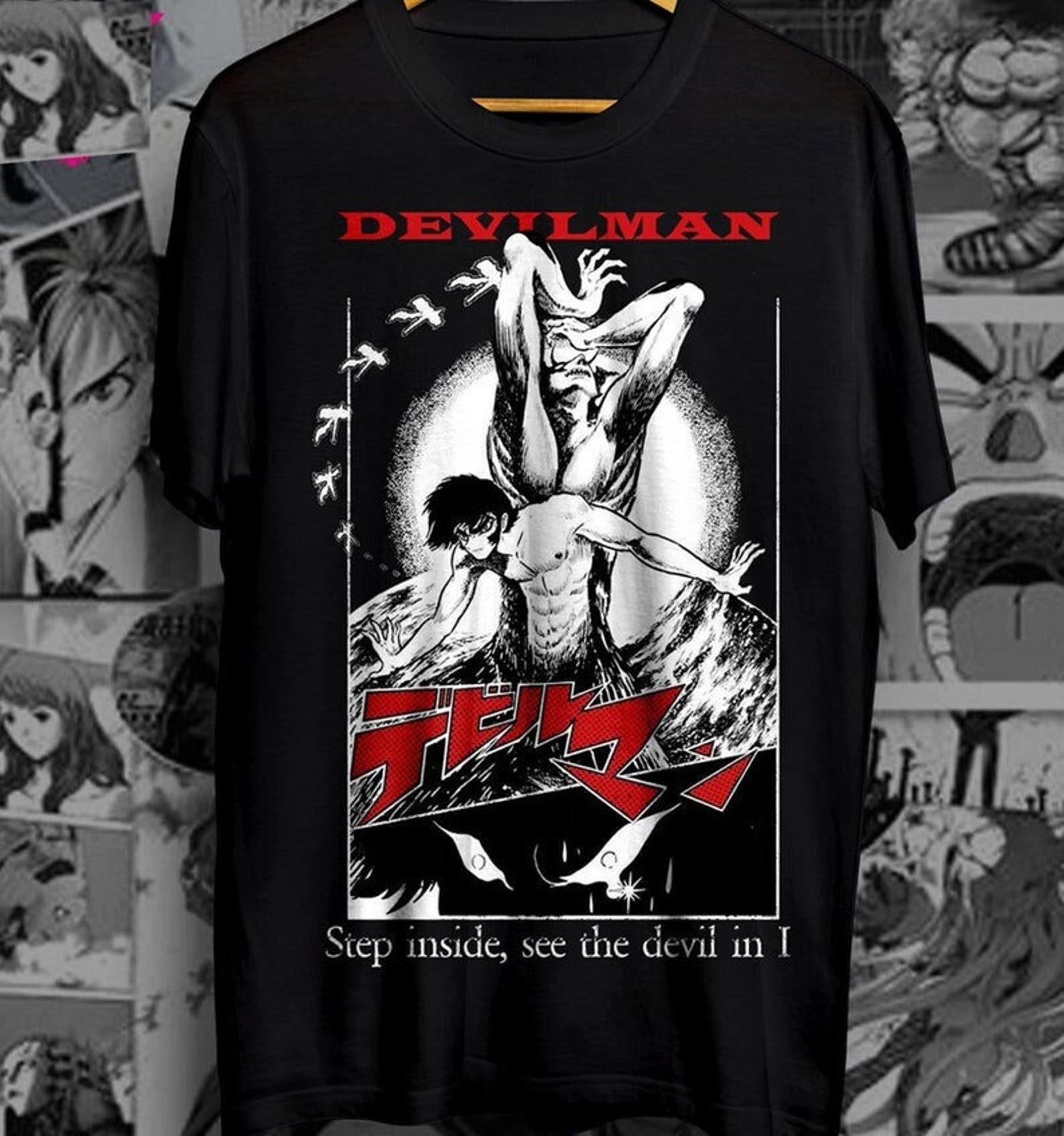 Unisex Devilman Crybaby Anime T-Shirt, Akira Fudo, Ryo Asuka Manga Shirt 4XL