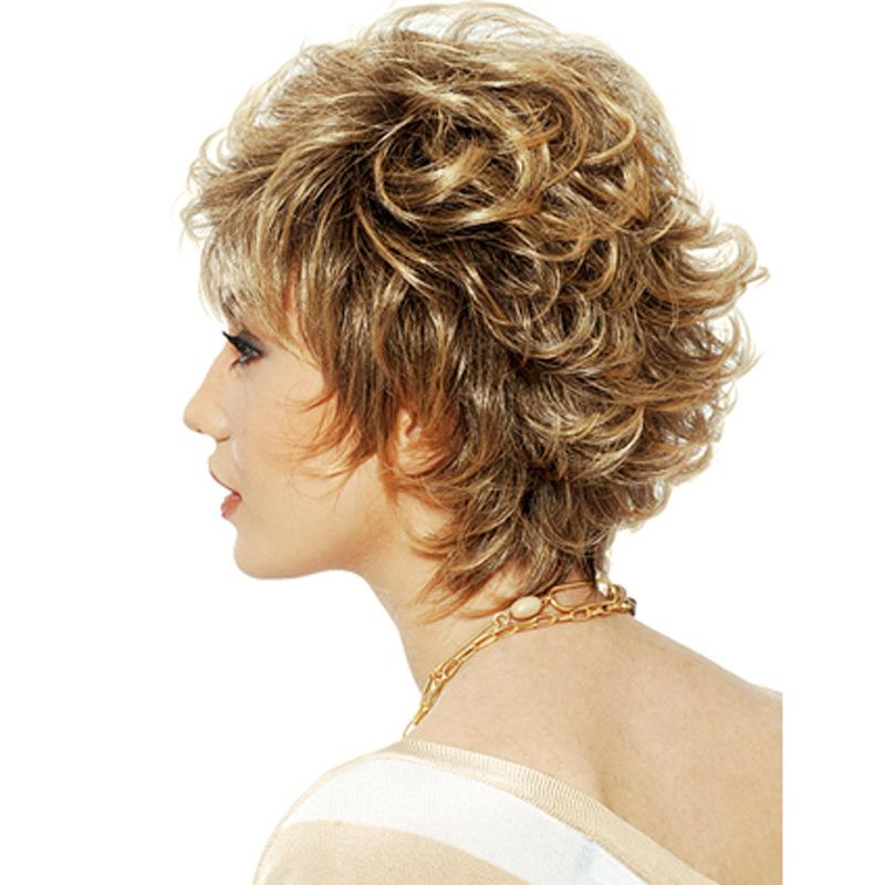 Ladies Blonde Brown Short Wigs Curly for Women Natural Wig Synthetic Hair With Bangs Heat Resistant Wig For Daily Use Cosplay