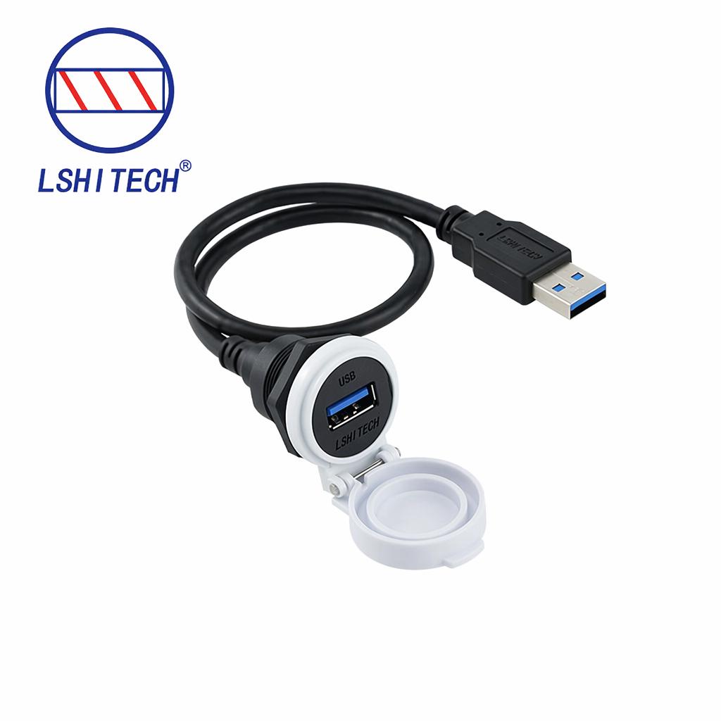 IP67 Waterproof Copper USB2.0/3.0 Type-C Micro USB Female to Male Connector Cable A158-USB3.0 straight-through female connector&0 белый
