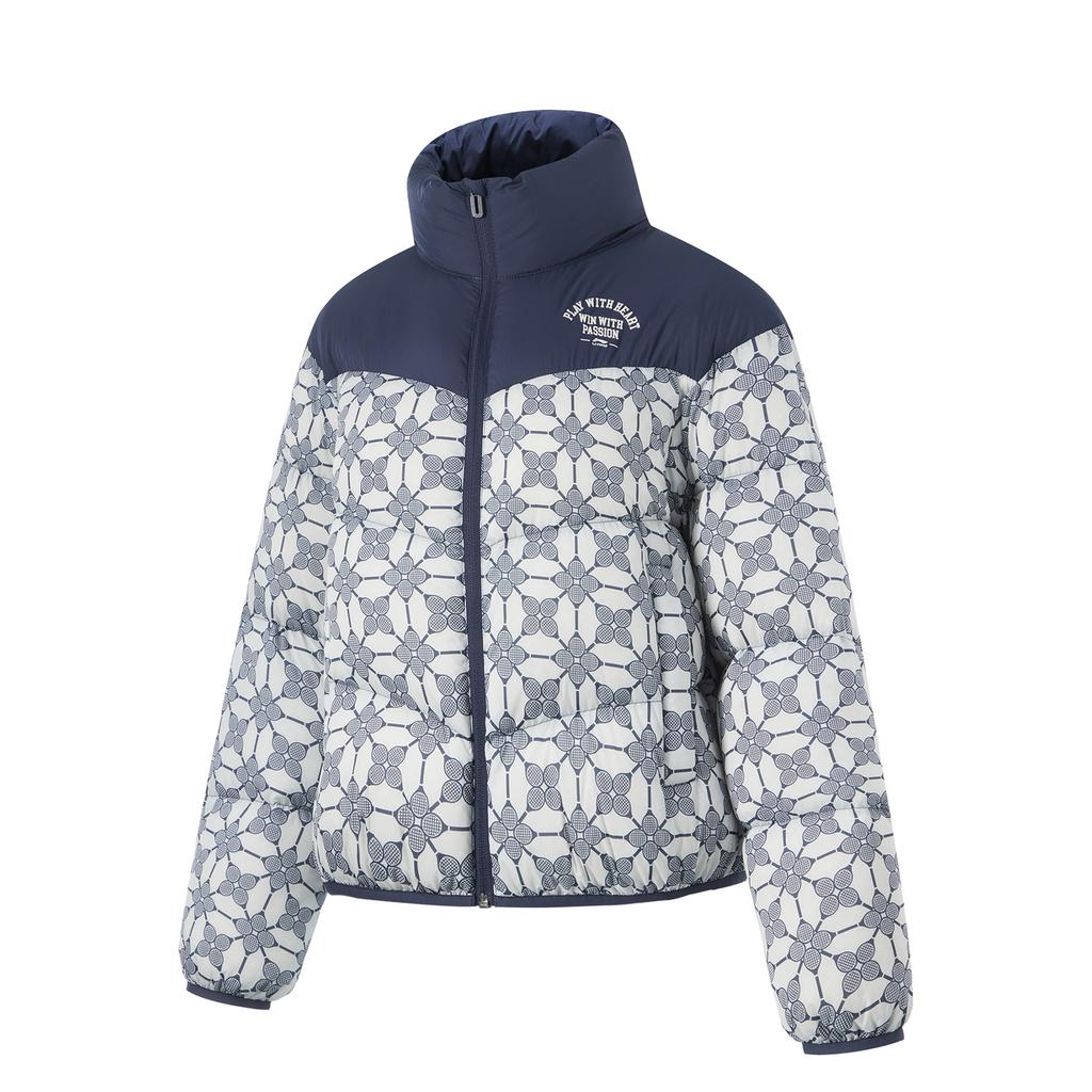 Li Ning Comfortable Casual Letter Print Stand Collar Simple Versatile Zipper Short Winter Down Jacket Women Outerwear AYMU152-4