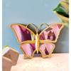 1 Pcs Butterfly Shape Fiber Wall Mirror with Acrylic Golden Aesthetic Frame with Hook for Hanging On Walls