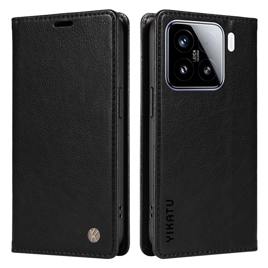 YIKATU YK-006 Für Xiaomi 15 Hülle Magnetischer Verschluss Leder Handyhülle Litschi-Textur