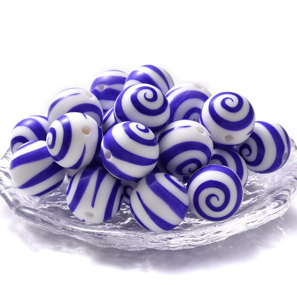 15mm 10Pcs Silicone Printed Circular Spaced Beads Without Bisphenol A Food Grade Focus Beads Baby Chew Toys Necklaces Jewelry
