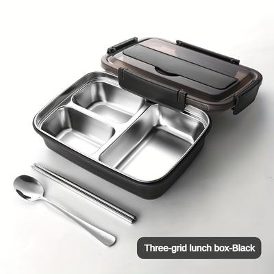 Nerezový obědový box odolný proti vytečení se 3/4 přihrádkami - Odolná nádoba bento se snadným čištěním pro studenty a kancelářské pracovníky