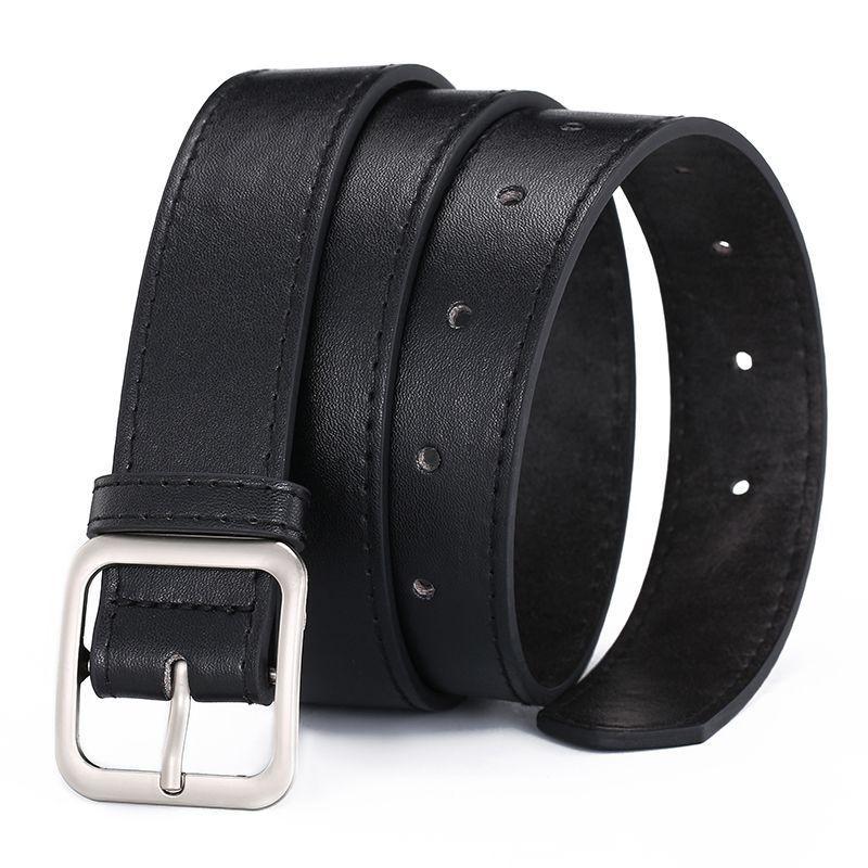 Retro Classic Womens Waist Belt In Soft Pu Leather With Square Buckle For Daily Use