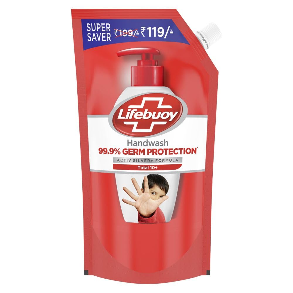 

Lifebuoy Total 10 Liquid Hand Wash Refill 675 ml Pack of 1 Gentle Hand Soap Cleanser For Hygiene Protection Daily Use