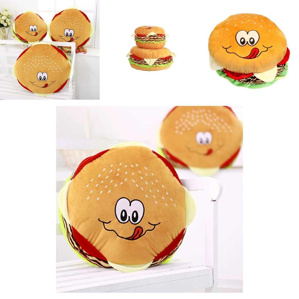 Creative Hamburger Shaped Plush Doll With Soft Material For Kids Bedroom And Playroom