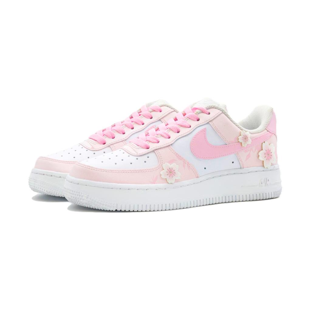 Nike Air Force 1 Cherry Blossom Bubble Cow Leather Abrasion Resistant Abrasion Resistant Height Increasing Low top DH2920-111(Team919-)