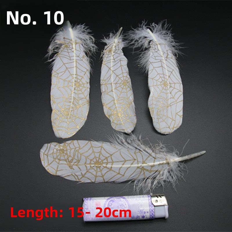 DIY Feather Jewelry Accessories: Large Floating Gold Feather, Small Straight Knife, Spray Gold Gradient Feather