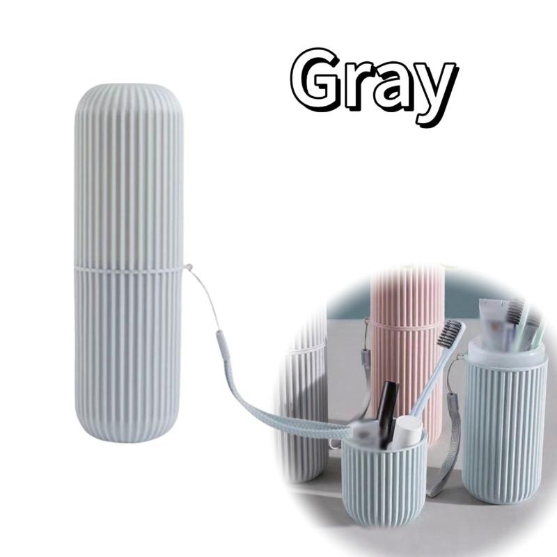 Travel Toothbrush Box Vertical Stripe Portable Mouthwash Cup Brushing Cup Washing Cup Toothware Box Toothpaste Storage Cartridge