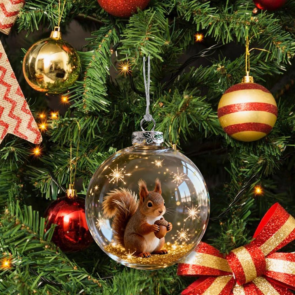 Christmas Ball Ornaments 3D Animal Ball Festive Decoration Holiday Decor Pendant Ornament for Wall Study Office Wreath Mantel